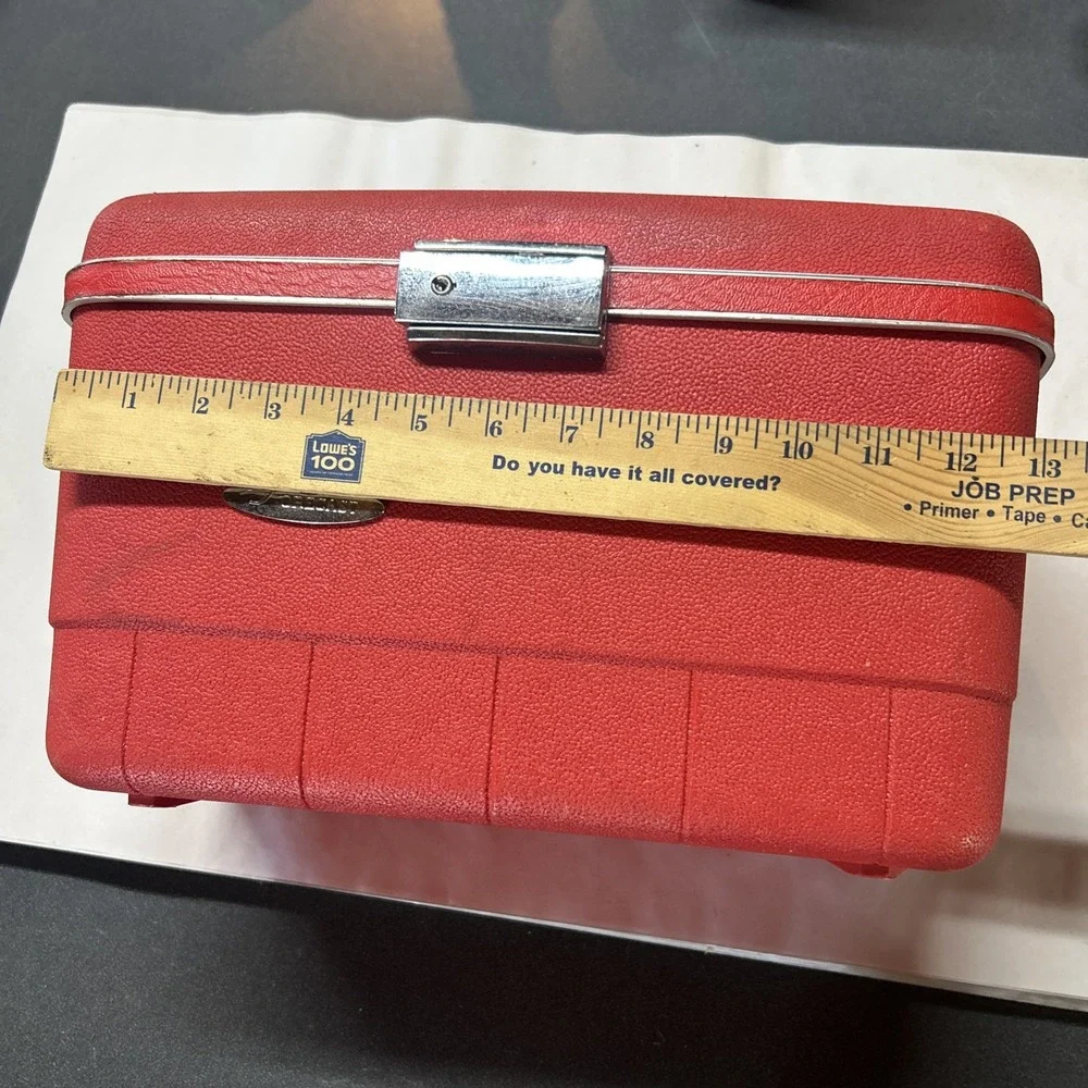 Vintage Red Forecast HARD SHELL TRAIN LUGGAGE Case No Key